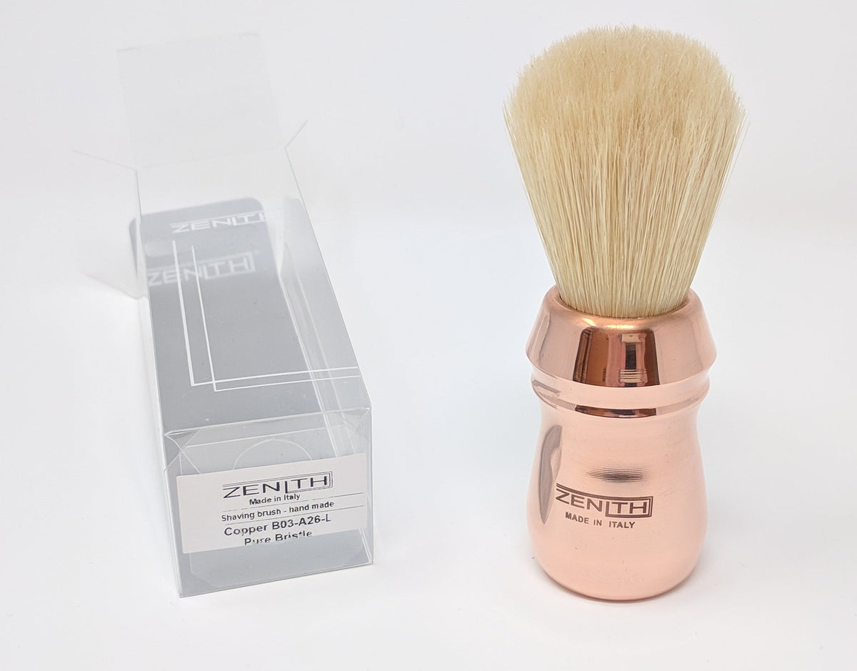 Copper Handled Pro Big Boar Shave Brush Made by Zenith. 28x57mm