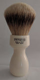 White Retro Resin Silvertip Badger Brush by Zenith P17