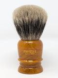 Amber Manchurian Badger Brush by Zenith. 28mm Knot Made in Sicily. M35