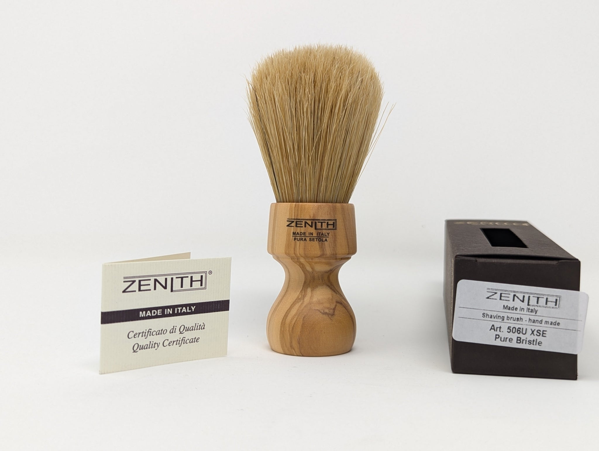 Unbleached Boar Brush w/Olive Wood Handle by Zenith. 28mm Knot UB3