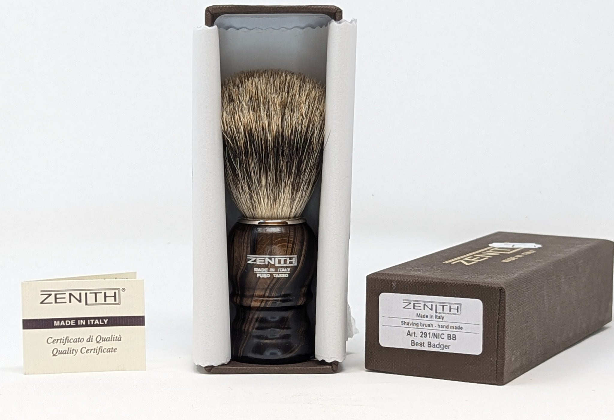Zenith Walnut Best Badger Shave Brush. Small 22mm T1 – The Gentle