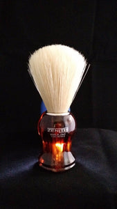 Plastic Tortoise Handle Boar Shave Brush by Zenith. 21x57mm Knot. B6