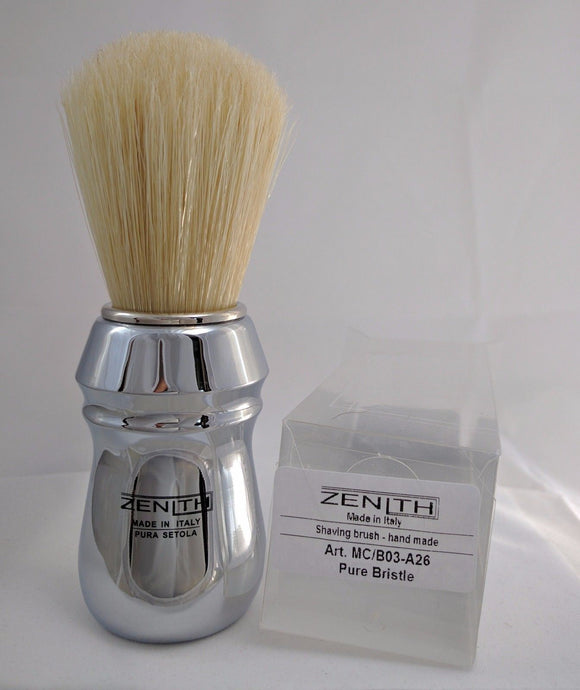 All Metal Chromed Big Boar Shave Brush By Zenith. 26x57mm  B19