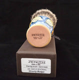 Handcrafted Sicilian Ceramic Silvertip Badger Brush by Zenith. Flower Design. 28mm Knot. P7