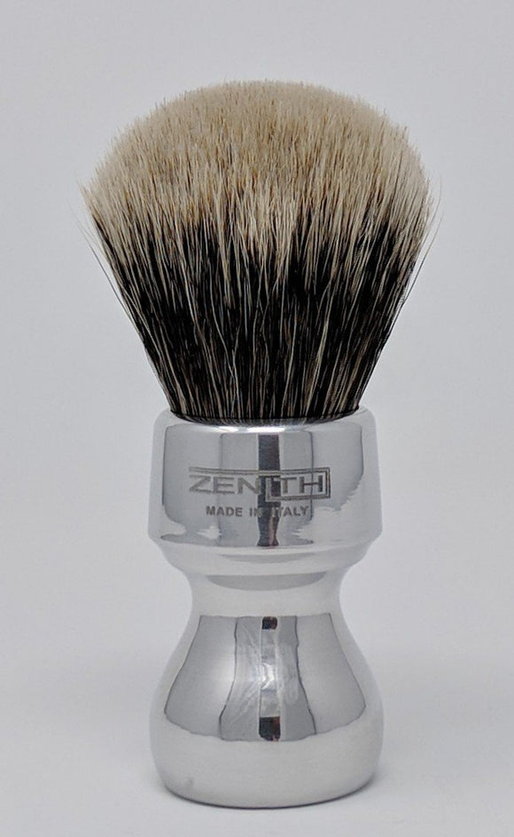 Short Retro Aluminum Handle Manchurian Two Band Brush by Zenith 27.5mm M17