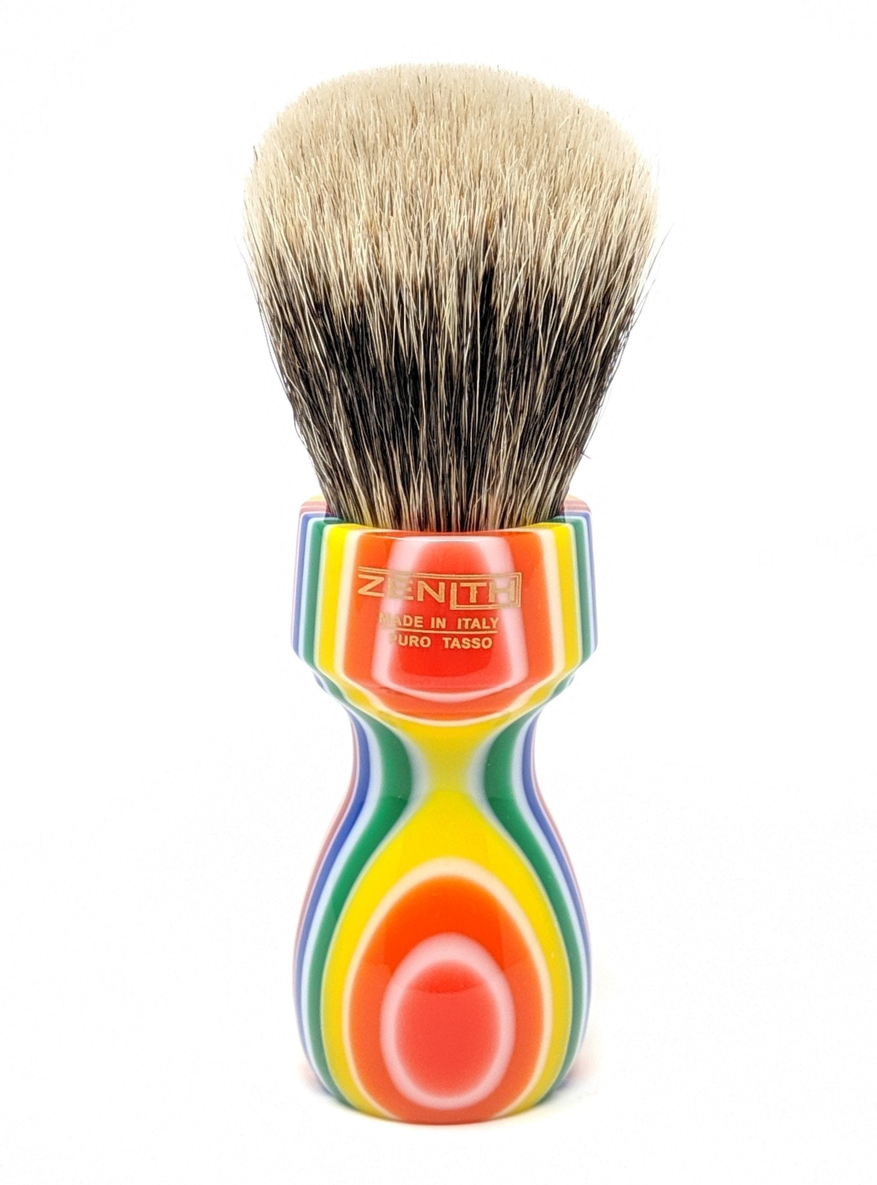 Tall Multicolored Zenith Manchurian Brush. 27.5x51mm. 2-Band