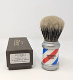 Zenith Barber Pole Manchurian Badger Brush. 27mm. Made in Italy. M24