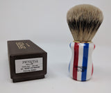 Multicolored Resin Silvertip Brush By Zenith Red White & Blue 26 x 51mm Knot P20