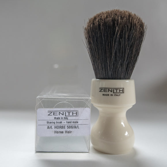 Zenith Horse Brush With White Resin Handle. H4