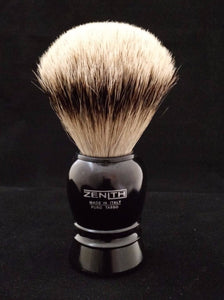 Black Plastic Silvertip Shave Brush by Zenith 24.5mm. P10