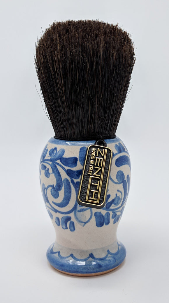 Handcrafted Sicilian Ceramic Horse Hair Brush by Zenith. 28mm Knot. H6
