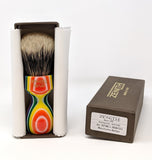 Tall Multicolored Zenith Manchurian Brush. 27.5x51mm. 2-Band Badger. Italy M22