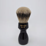 Retro Resin Silvertip Badger Brush by Zenith. 27.5x51 mm. Black P16