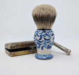 Handcrafted Sicilian Ceramic Silvertip Badger Brush by Zenith. 28mm Knot. P5