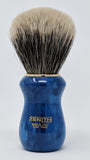 Blue Resin Manchurian 2-Band Brush By Zenith. 26x51mm Knot. Made In Italy M18