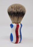 Multicolored Resin Silvertip Brush By Zenith Red, White, & Blue 26 x 51mm Knot P20