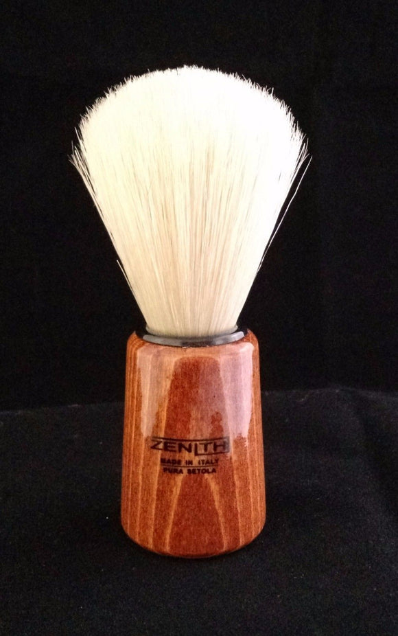 Conical Wood Handle Boar Shave Brush by Zenith 22 x 57mm Knot. B5