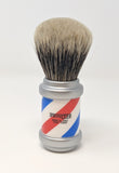 Zenith Barber Pole Manchurian Badger Brush. 27mm. Made in Italy. M24