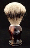 Plastic Tortoise Silvertip Shave Brush by Zenith. 21mm. P8