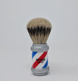 Zenith Barberpole Silvertip Badger Shave Brush. 26+mm. Made in Italy. P13