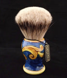 Handcrafted Sicilian Ceramic Silvertip Badger Brush by Zenith. 28mm Knot. P6