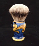 Handcrafted Sicilian Ceramic Silvertip Badger Brush by Zenith. 28mm Knot. P6