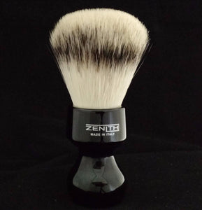 Zenith Resin Handle XL Synthetic Black Shave Brush. 27.5mm. Made in Sicily. S3