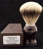 Plastic Tortoise Silvertip Shave Brush by Zenith. 21mm. P8