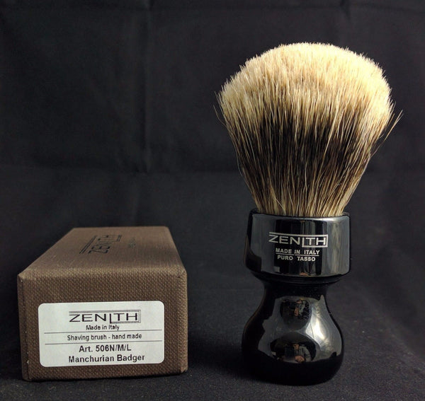 Black Resin Manchurian Badger Shave Brush by Zenith M4 – The
