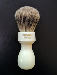 Zenith Retro Resin XL Best Badger Ivory Shave Brush. 27mm. T9