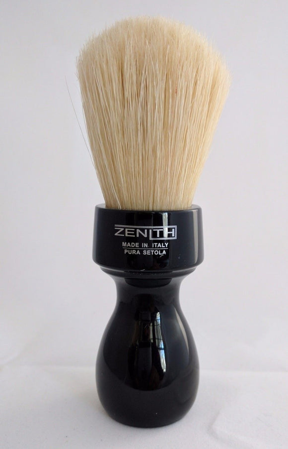 Retro Black Resin Boar Shave Brush by Zenith B23