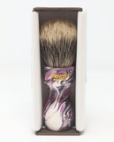 Amethyst Resin Handle Manchurian Badger Brush by Zenith 28mm Knot M36