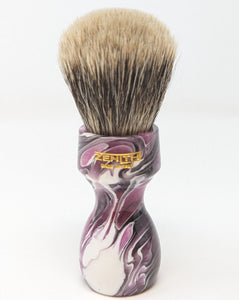 Amethyst Resin Handle Manchurian Badger Brush by Zenith 28mm Knot M36