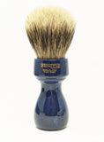 Blue Resin Manchurian Brush W/Gold Accent By Zenith. Two Band Badger Italia M16