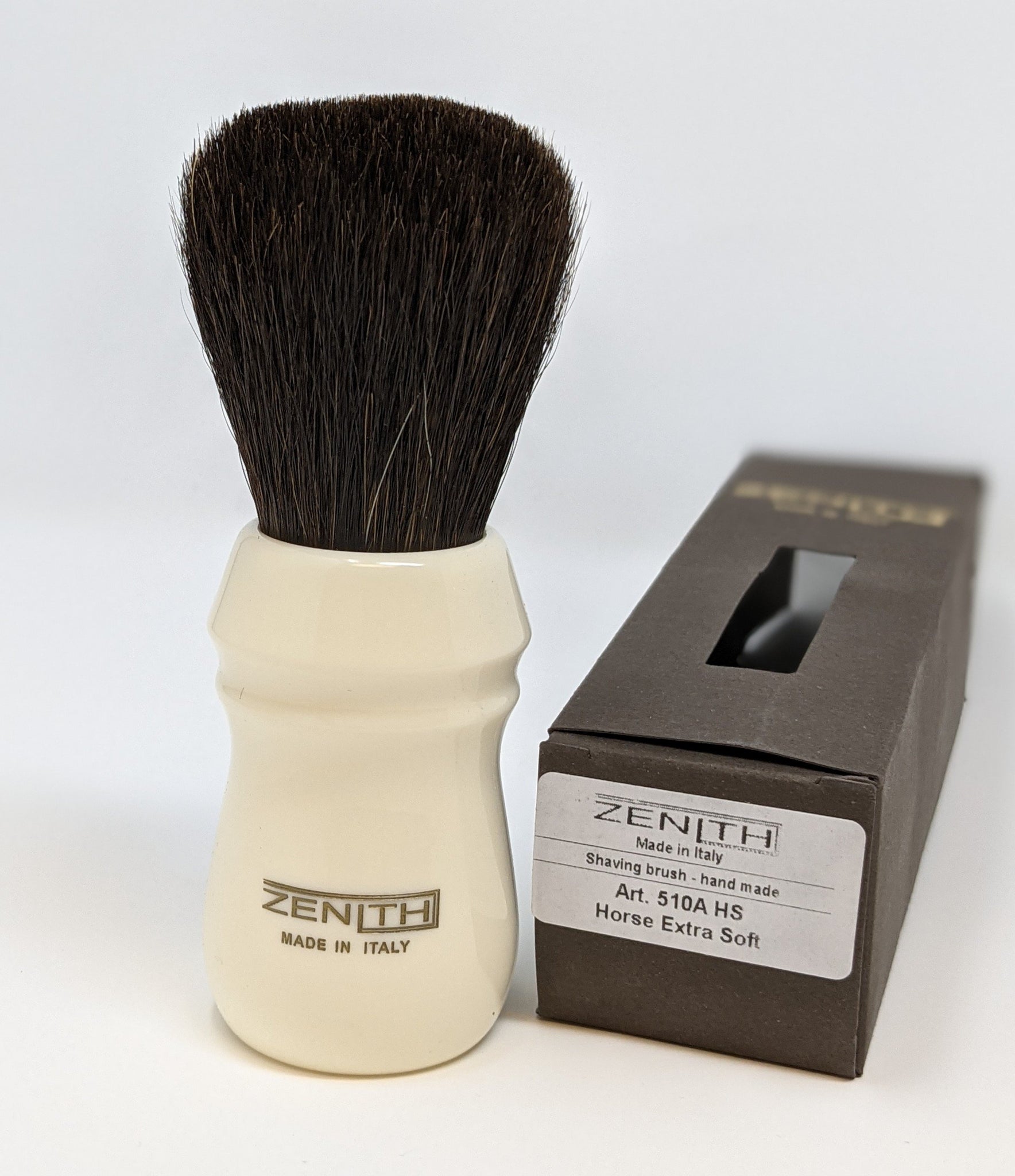 Extra Soft Horse Hair Brush w/Italian Barber Handle in Resin by