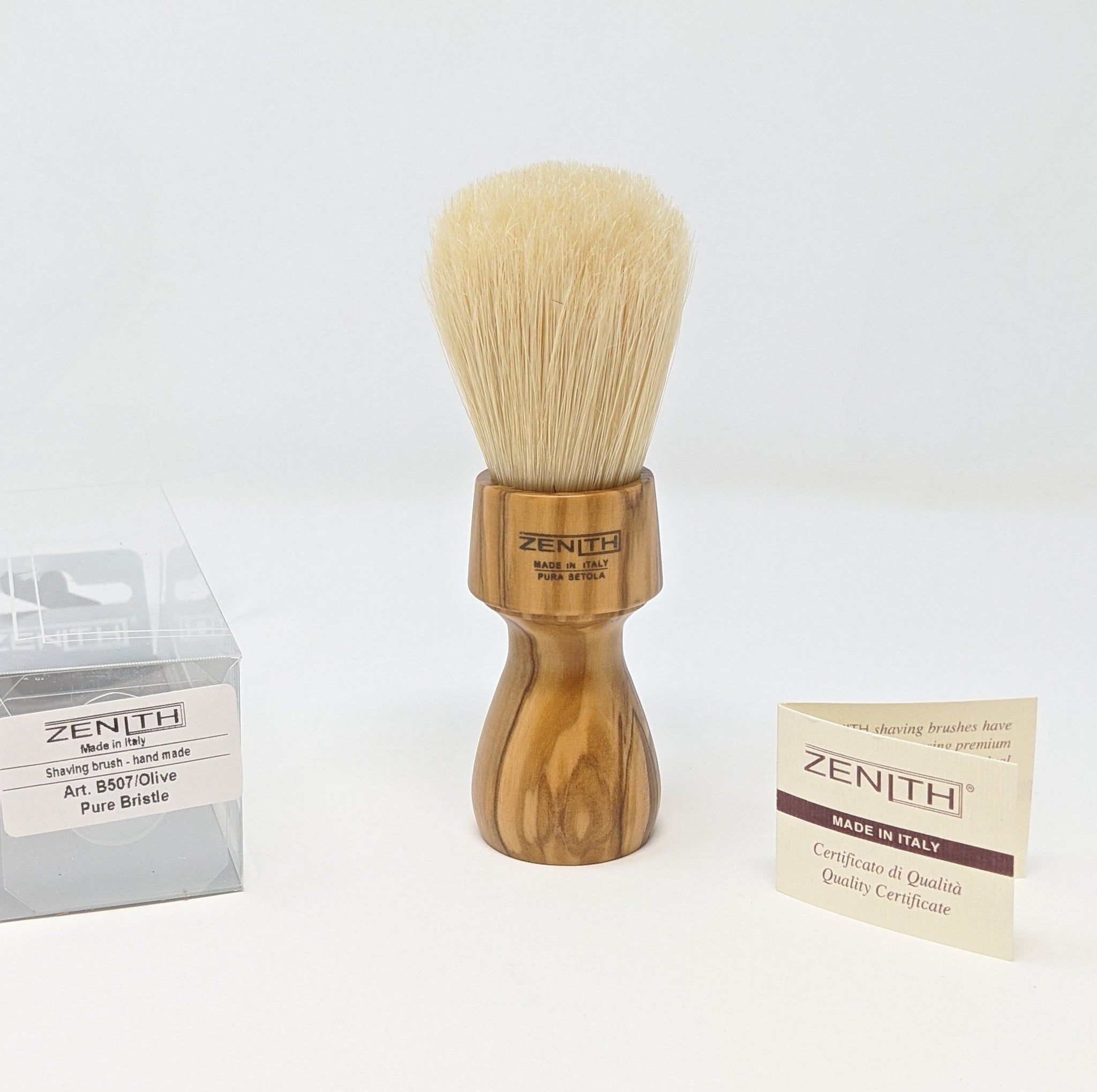 Olive Wood Long Handle Big Boar Brush By Zenith 27.5 x 57mm B25
