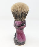 Amethyst Resin Handle Manchurian Badger Brush by Zenith 28mm Knot M36