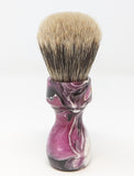 Amethyst Resin Handle Manchurian Badger Brush by Zenith 28mm Knot M36